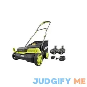 RYOBI ONE+ HP 18V Brushless 14 in. Cordless Battery Dethatcher/Aerator with 4.0 Ah Batteries and Charger