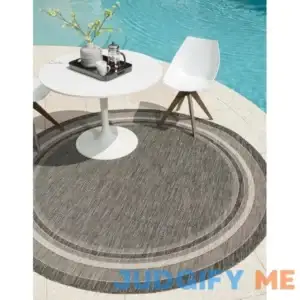 Unique Loom Border Indoor / Outdoor Round Rug