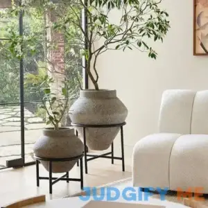 West Elm Geometric Urn Floor Planter with Stand