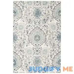 Katie Damask Cream/Light Gray Area Rug Mistana Rug