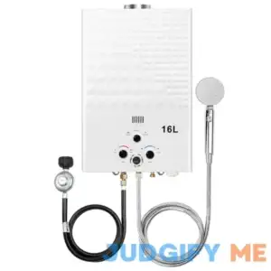 Tankless Water Heater 4.21GPM 16L Outdoor Portable GasHot Water Heater Instant Propane Water Heater with Digital Display Multi-Protection