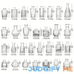 10/20/25/30pcs Transparent Embossed Glass Vase Set