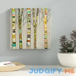 Birch Trees on Silver by Eli Halpin Print on Canvas Ebern Designs