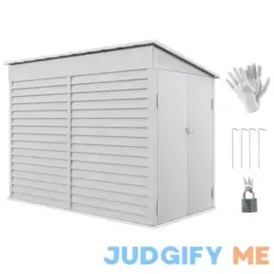 Outsunny 5' x 9' Outdoor Storage Shed Lean to Shed Metal Tool House with Floor Foundation