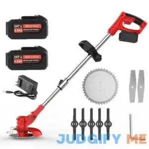 Grass Trimmer Cordless Electric Weed Eaters & Weed Trimmer with 3 Types Blades 2 Batteries Lightweight for Garden Yard Lawn Trimming/Pruning