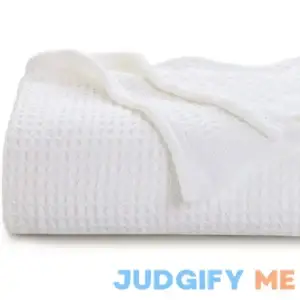 White Waffle Weave Soft Lightweight Queen Size Bed Blanket