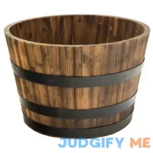 Real Wood Products Cedar Whiskey Barrel Planter
