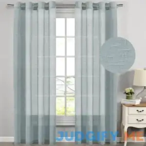 H.versailtex Linen Nickel Grommet Window Sheer Curtains 2-Pack