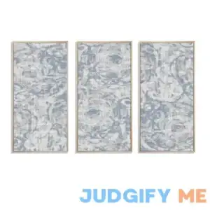 Vintage Blue Farmhouse Flower IV Modern Framed Canvas Wall Art Set Of 3 Red Barrel Studio