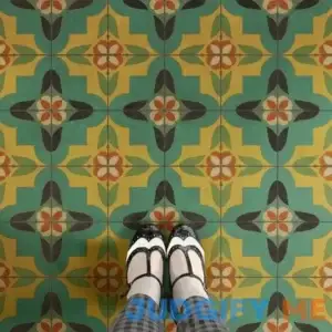 Vintage Vinyl Floorcloth Rug (Pattern 33 Ballyhoo)