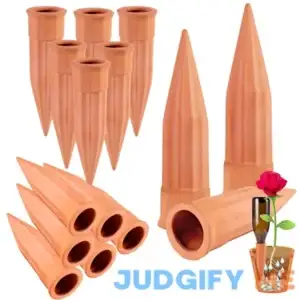 TKSCUSR Plant Self-Watering Stakes-15 Pack Terracotta Automatic Plant Waterer Devices Auto-Water Irrigation System for Indoor/Outdoor Plants