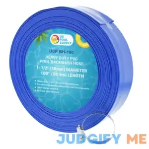 U.S. Pool Supply Heavy Duty Blue PVC Swimming Pool Backwash Hose with Hose Clamp