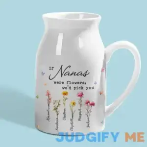 Grandma's Love Brings Blossoms To Life - Family Personalized Custom Home Decor Flower Vase - House Warming Gift For Mom