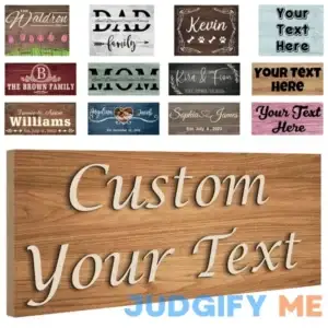 Custom Signs Personalized Wood Sign 3D Home Decor Gifts with Text Customized Wooden Signs Welcome Family Board for Rustic Wall Room Kitchen