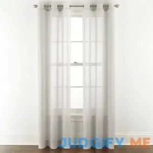 Home Expressions Remy Solid Sheer Rod Pocket Single Curtain Panel