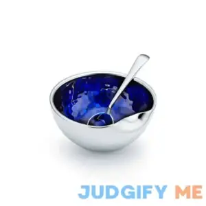 Elsa Peretti Thumbprint Bowl in Sterling Silver with Blue Enamel Finish