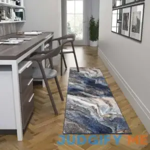 Aba Abstract Blue/Gray/Orange Area Rug Wade Logan Rug