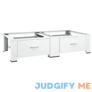 vidaXL Washing and Drying Machine Pedestal with Pull-out Shelves White