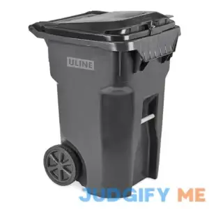 Uline Lockable Trash Can with Wheels - 65 Gallon