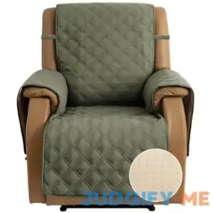 TOMORO Non-Slip Quilted Recliner Cover 100% Waterproof Recliner Chair Slipcover Furniture Protector with 5 Storage Pockets