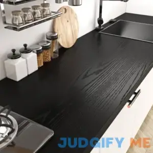 Livelynine Black Wood Contact Paper Kitchen Cabinet Vinyl Wrap Waterproof Contact Paper Wood Black Wall Paper Roll Adhesive Kitchen Countertop