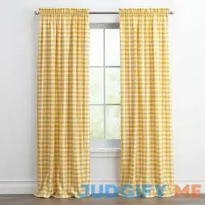 Kate Aurora Country Farmhouse Buffalo Check Plaid Gingham Window Curtains
