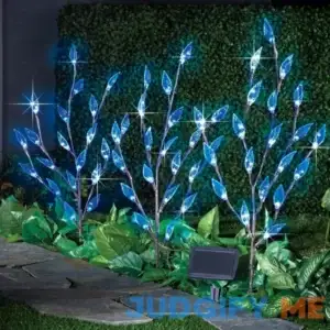 Collections Etc Bright Leaf Branch Solar Garden Lights with Adjustable Branches