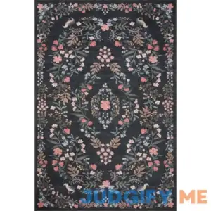 Rifle Paper Co. x Loloi Black Maison Tuileries Area Rug
