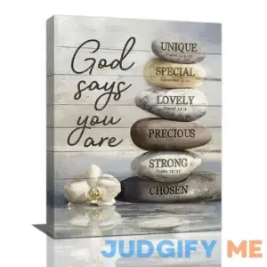 Farmhouse Zen Bathroom Decor Wall Art Rustic Christian Bible Verse Zen Stone Pictures Prints Country Meditation Spiritual Spa Relax Painting Canvas