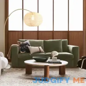 Tresckow Arc Floor Lamp Adjustable H-W/ Rattan Shade Bayou Breeze Base Finish