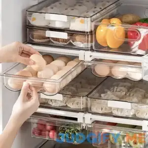 Refrigerator Organizer Bins - Large Capacity Egg Holder Tray for Refrigerator