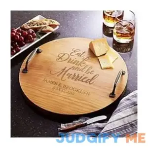 Personalized Eat Drink Be Married Wood Barrel Tray G2555125