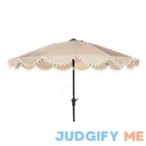 Broyhill - 9' Beige Tilt Patio Pom-Pom Umbrella