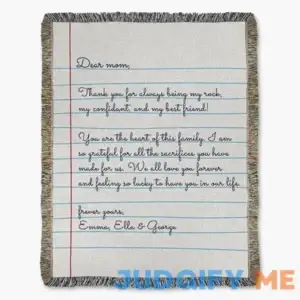 100% Cotton Custom Premium Natural Cotton Woven Blanket for Mother's day Photo Blanket for mom gift ideas mother's day 2024 blanket with letter