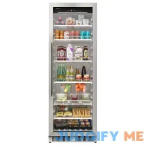EdgeStar VBM131 24 Inch Wide 13.7 Cu. Ft. Commercial Beverage Merchandiser With Temperature Alarm and Reversible Door