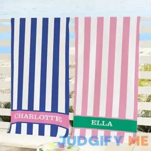 Personalized Cabana Beach Towel- Personal Creations Customized Beach Towels Outdoor Gifts