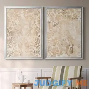 Walnut Damask I Premium Framed Canvas Ready To Hang Canora Grey