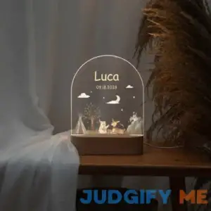 Personalised night light baby gift with base