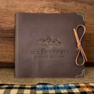 Our Adventure Book Personalized Leather Travel Photo Album For Valentine's Day Anniversary Gift Ideas