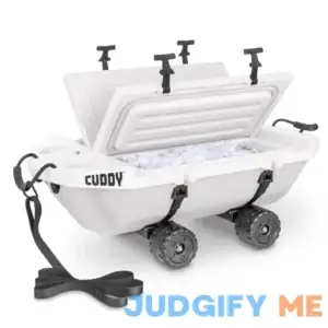 GoSports Cuddy 40 QT Floating Cooler and Dry Storage Vessel with Cuddy Crawler Wheel Kit