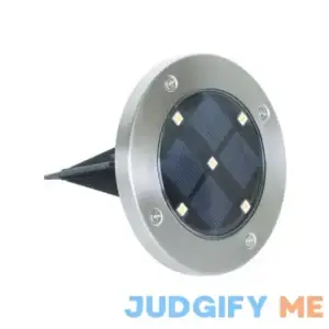 Mainstays Solar Powered Stainless Steel LED Landscape Disc Lights