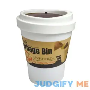 UNIWARE 2 LT Coffee Cup Mini Trash Can with Lid Countertop Trash Can for Desk Office Coffee Top