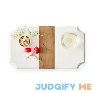 Wood and Marble Beveled Cheese Board