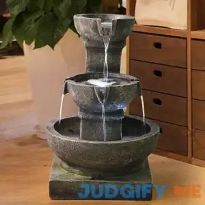 Outdoor Waterfall 3-tier Fountain with LED Light