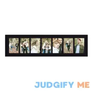 Adeco Black Wood Hanging Divided 4 x 6-inch Photo Frame with 7 Openings