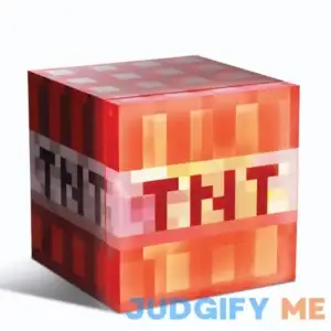 Minecraft Red TNT x9 Can Mini Fridge 6.7l x1 Door Ambient LED Lighting 10.4 in H 10 in W 10 in D