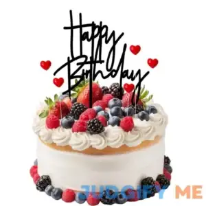 JANSONG Happy Birthday Cake Topper and 5 Red Love Cake Toppers for Birthday Party Decoration Gift Supplies