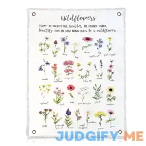 Botanical Inspirational Wall Art Flower Poster 18вЂќ x 24вЂќ Cotton Canvas Wildflower Fabric Wall Hangings