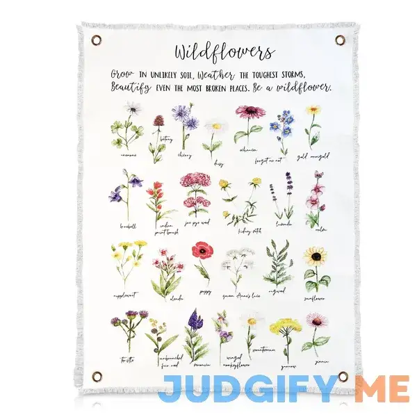 Botanical Inspirational Wall Art Flower Poster 18” x 24” Cotton Canvas Wildflower Fabric Wall Hangings Botanical Inspirational Wall Art Flower Poster 18” x 24” Cotton Canvas Wildflower Fabric Wall Hangings