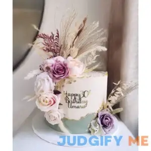 24 PCS Natural Boho Cake Topper Vintage Artificial Flowers Leaves Various Dried Pampas Grass Cake Decorations for Wedding Bridal Birthday Party